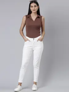 ZHEIA Women White Skinny Fit Jeans