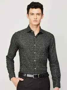 CODE by Lifestyle Men Olive Green Printed Formal Shirt