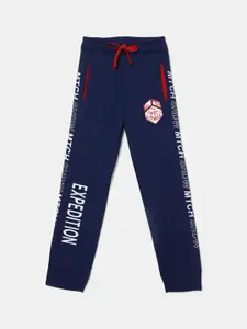 V-Mart Boys Navy Blue Printed Cotton Track Pant