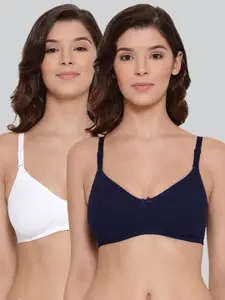 LYRA Pack Of 2 Combed Cotton Wirefree Secret Support Bra with Detachable Strap