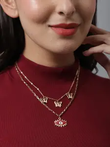 Madame Rose Gold & White Rose Gold-Plated Layered Necklace