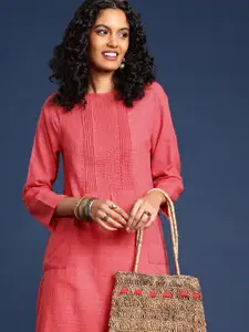 Taavi Solid Woven Legacy Pure Cotton Straight Kurta