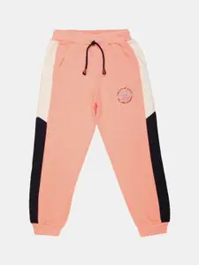 V-Mart Girls Orange Solid Fleece Lounge Pants