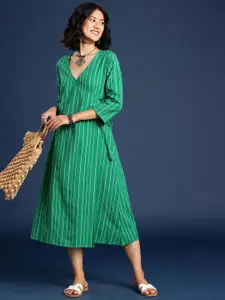 Taavi Woven Legacy Pure Cotton Striped Midi Dress