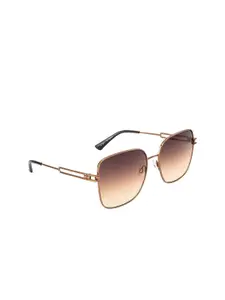 OPIUM OPIUM Women Brown Lens & Gold-Toned Square Sunglasses with UV Protected Lens OP-1963-C04