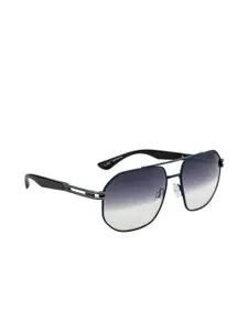 OPIUM Men Blue Lens & Gunmetal-Toned Square Sunglasses with UV Protected Lens OP-1936-C02