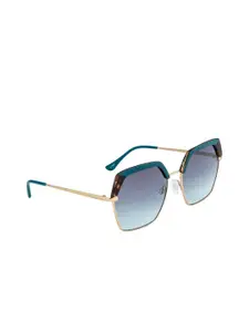 OPIUM Women Blue Lens & Gold-Toned Oversized Sunglasses with UV Protected Lens OP-1950-C03