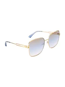OPIUM Women Blue Lens & Gold-Toned Square Sunglasses with UV Protected Lens OP-1963-C02