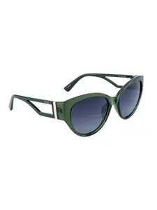 OPIUM Women Blue Lens & Green Oval Sunglasses with UV Protected Lens OP-10081-C04