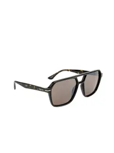 OPIUM Men Brown Lens & Black Square Sunglasses with UV Protected Lens OP-1949-C03