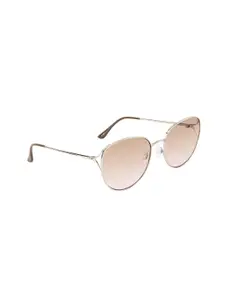 OPIUM OPIUM Women Brown Lens & Silver-Toned Round Sunglasses with UV Protected Lens OP-1953-C04