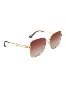 OPIUM Women Brown Lens & Gold-Toned Square Sunglasses with UV Protected Lens OP-1963-C01