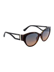 OPIUM Women Blue Lens & Brown Oval Sunglasses with UV Protected Lens OP-10081-C02