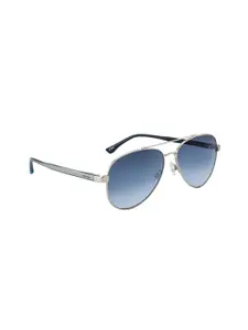 OPIUM OPIUM Men Blue Lens & Silver-Toned Aviator Sunglasses with UV Protected Lens OP-1930-C04-Silver