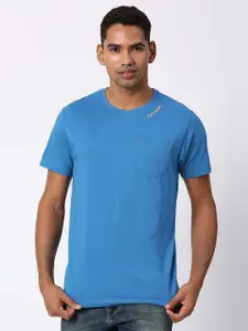 Pepe Jeans Men Blue Slim Fit Cotton T-shirt
