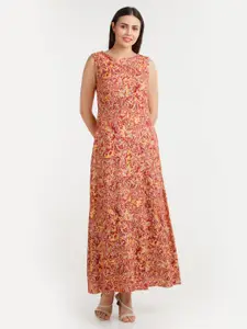 Zink London Red & Yellow Floral Maxi Maxi Dress