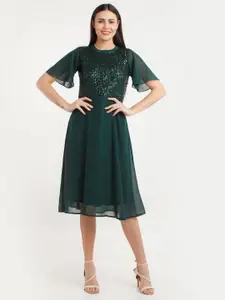 Zink London Green Embellished Dress