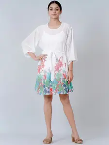 First Resort by Ramola Bachchan Women White Floral Dress