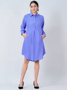 First Resort by Ramola Bachchan Women Purple Shirt Dress