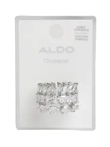 ALDO Silver-Toned Stone-studded Finger Ring