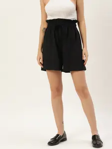 Rue Collection Women Black Solid Shorts