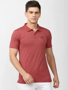 Peter England Casuals Men Brown Polo Collar Slim Fit T-shirt