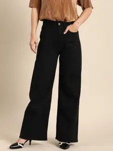 all about you Women Mid-Rise Wide Leg Stretchable Jeans