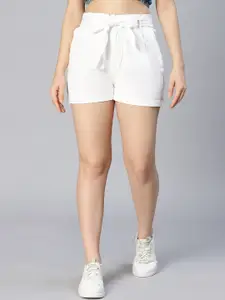 Oxolloxo Women White Denim Shorts