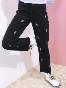 Tokyo Talkies Women Beautiful Black Straight Fit Cropped Stretchable Jeans