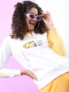 Tokyo Talkies Women White Typography Sweatshirt