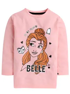 KINSEY Girls Disney Princess Peach Printed Cotton T-shirt
