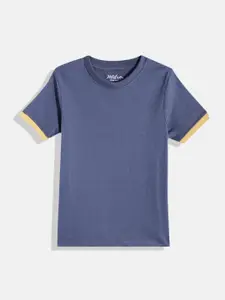 METRO KIDS COMPANY Boys Navy Blue Solid T-shirt