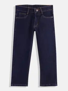 Urbano Juniors Boys Navy Blue Solid Slim Fit Stretchable Jeans
