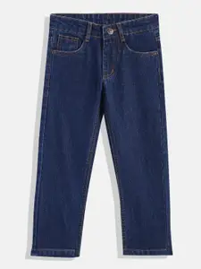 Urbano Juniors Boys Navy Blue Solid Slim Fit Stretchable Jeans