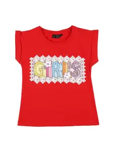 Actuel Red Print Pure Cotton Top