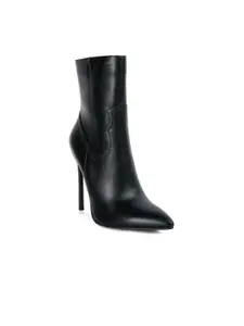 London Rag Women Black Solid  Silhouette Heel  Ankle Boot