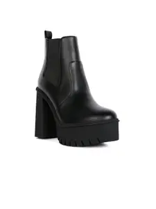 London Rag Women Black Solid Chelsea Boots