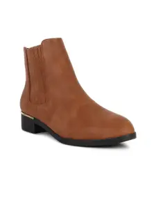 London Rag Women Tan Brown Chelsea Boots