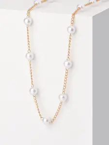ToniQ White Gold-Plated Choker Necklace