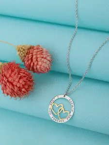 VANBELLE Women Silver-Toned & Gold-Toned Sterling Silver Rhodium-Plated Necklace