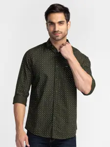 Oxemberg Men Classic Slim Fit Printed Casual Shirt
