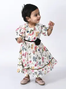 Bella Moda Girls Floral Printed Fit and Flare Dress