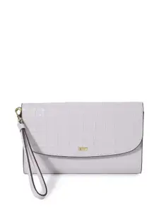 DKNY Women Grey Leather Two Fold Wallet