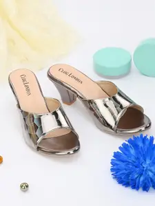 CLOG LONDON Silver-Toned Block Heels