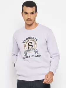 Duke Men Lavender Printed Sweatshirt