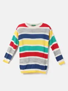United Colors of Benetton Boys Red & Blue Striped Pullover