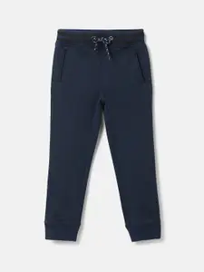 United Colors of Benetton Boys Blue Solid Regular-Fit Cotton Jogger