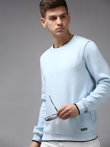 SHOWOFF Men Blue Cotton Sweatshirt
