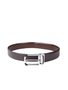 Louis Philippe Men Brown Textured Reversible Leather Belt