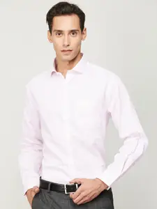 CODE by Lifestyle Men Pink Slim Fit Grid Checked Cotton Formal Shirt